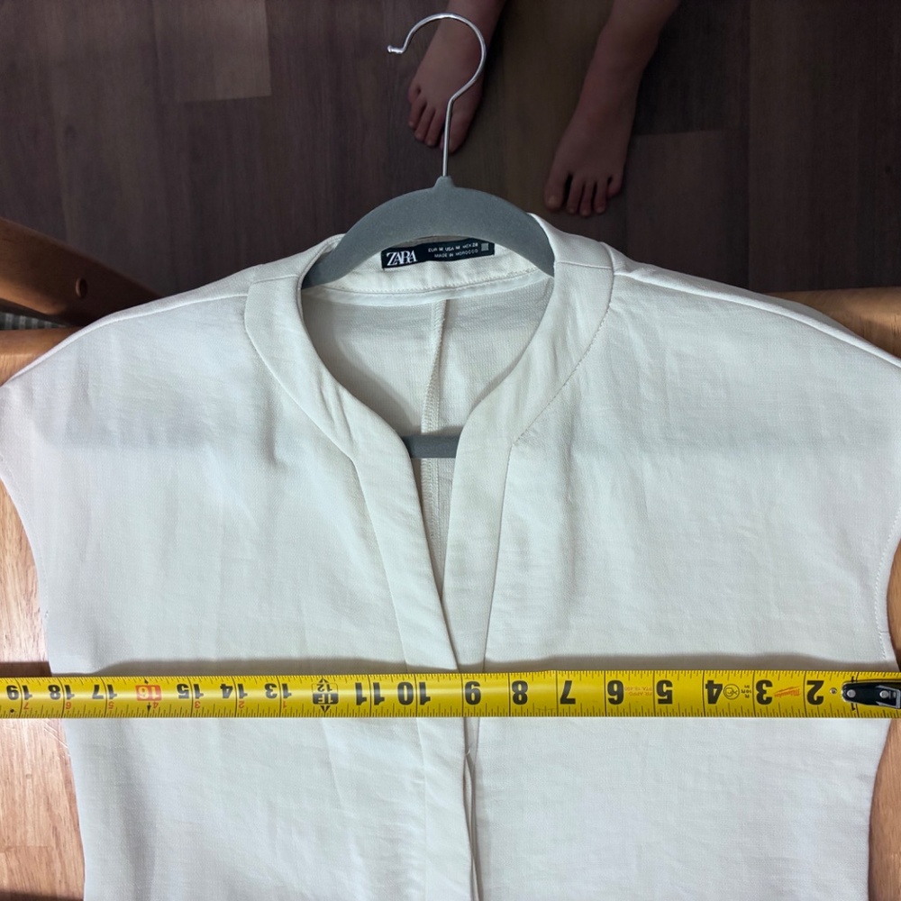 Zara Cream Jumpsuit with Brown Belt - Picture 7 of 9